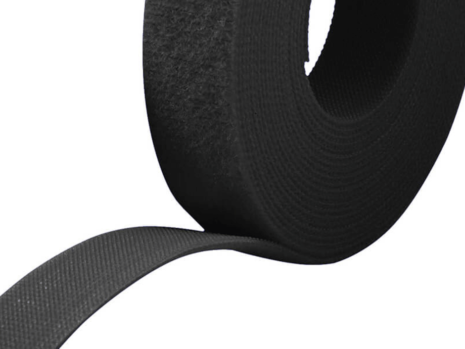 Back-to-back velcro tape, black