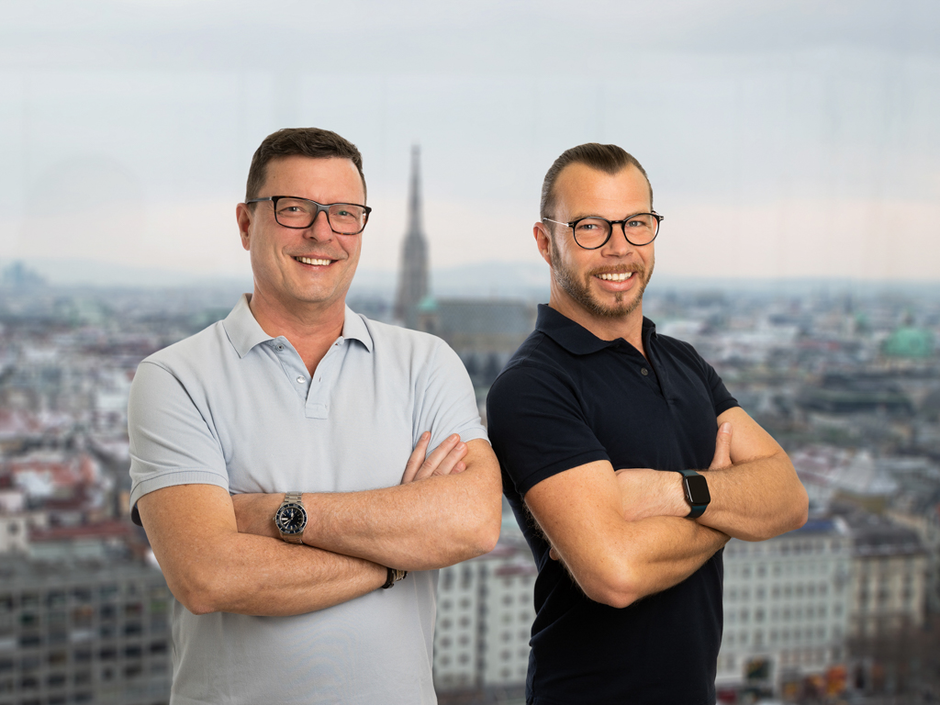 Geschäftsführer Martin Kreiger links, Business Development und Partner Christian Weglehner rechts.