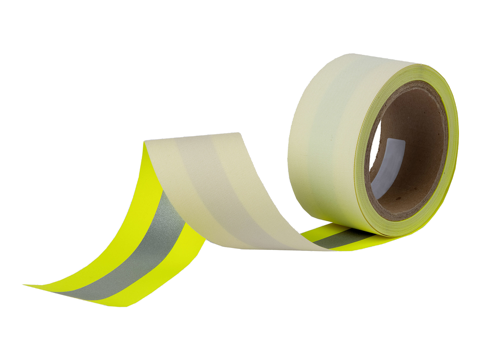 Reflective tape with high vis color yellow